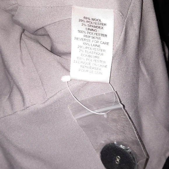 REBECCA TAYLOR Wool Crop Blazer Eyelet Peplum Detail Puff Shoulder Grey Gray XS - Picture 9 of 11